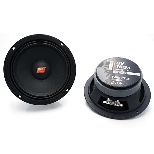 Hertz SV 165.1 – 165 mm (6,5") SPL Midrange-Lautsprecherpaar, 400 W Max / 200 W RMS, 4 Ω, 94 dB Sensitivität, kraftvoller Ferritmagnet, für Auto-Sound-Systeme mit hohem Schalldruckpegel