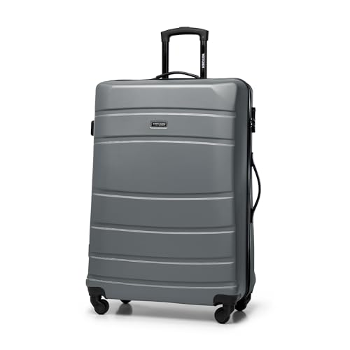 WITTCHEN Großer Koffer Trolley Koffer Reisekoffer aus ABS Hartschalen Trolley 4 Rollen Kombinationsschloss Grau 56-3A-653-01