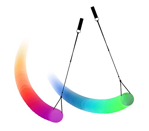 PRECORN LED Poi 2 Stck mehrfarbiger Nachtleuchtender Poi Leuchtpoi für Spinnen Schwingen Bauchtanz