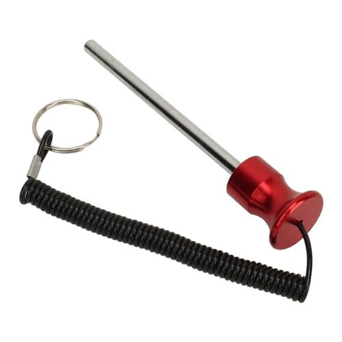 Gewichtsmaschinenstift, Magnetgymnen Gewichtsstapelstapel, Gewichtsstapel Sicherer Verriegelungsstift, Aluminiumgewichtsstift mit Pullseil für Krafttraining (Rot)