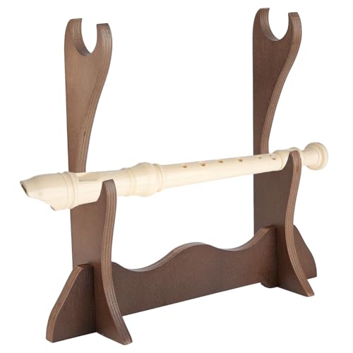 SUPERFINDINGS 2 Stufiger Flötenständer Flötenhalter Aus Holz Ständer Display Schwertständer Rack Für Rockhouse Flötenhalter Katana Ständer Für Die Heimpräsentation 28x7.2x24.2cm (Kamel)