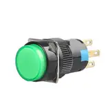 Anzeigelampe 10 stücke LA16-Y-11DZ Rot Grün Gelb Kleine Rast Push Button Switch Mit Licht LA16 Power Schalter 16mm(Yellow)