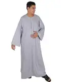 Egypt Bazar Herren-Kaftan im Falahi-Stil, grau (68 (5XL))