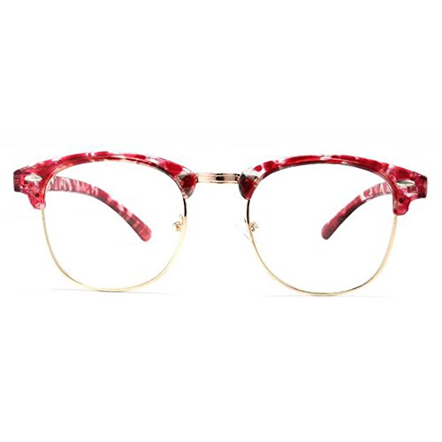 Zhuhaixmy Mode Retro/Vintage Brille Semi-randlos Rahmen Anti-Verschleiß Harz Optische Gläser Linse für Herren Damen