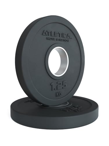 Atletica Rubber Plates | Paar | Kleine Hantelscheiben | Erlauben die Skalierung der Gewichte in kleinen Schritten | Edelstahl Ring | 50mm Größe 2x1.25kg