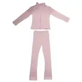 LIUHUO Eislaufjacke für Mädchen und Damen, Stretch-Fleece, Skate-Mantel, Trainingskleidung, Eiskunstlauf-Tops, rose, 4-6 Years