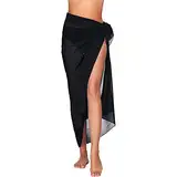 MAKFORT Damen Strandkleid Sarong Pareo Bikini Cover up Sommer Durchsichtig Bikini Kleid Multifunktional Damen Pareos Strandkleider