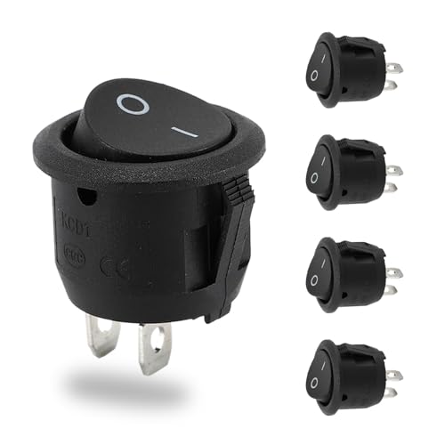 5-Stück Kippschalter 12V,Wippschalter 12V Kippschalter,Ein Aus Schalter 12 Volt Schalter,Mini Auto Switches,für Ausschalter,On Off Switch,2 Poliger Mikroschalter,Ein-Aus-Kippschalter,Tastschalter