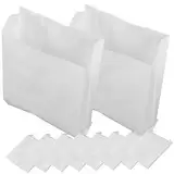 WOFASHPURET 100Stücke Papiertüten für Lebensmittelverpackung Weiße Beschichtete Tüten für Takeaway Snacks für Hause
