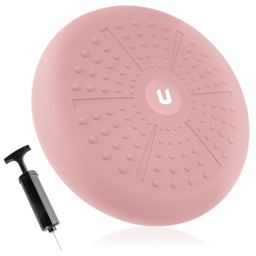 unycos - Ballsitzkissen 33 cm inklusive Pumpe, Noppenkissen, Luftkissen, Anti-Burst Sitzkissen, Balancekissen, Core, Rücken, Fitness Koordinations und Rückentraining (Rosa; Zenfeel)