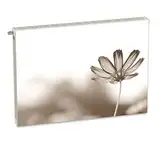 Magnet Heizkörperverkleidung Heizkörperabdeckung Beige Blumen 80x60 cm Heizung Abdeckung Verkleidung Magnetische Abdeckmatte Kühlschrank aus Einem Flexiblen Magneten Digitaler Aufdruck