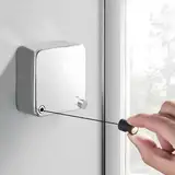 Wäscheleine Einziehbare, Ausziehbare Wäscheleine, 4.2M Einstellbare Seil Trocknen von Kleidung, Edelstahl Wandmontage Einfahren Wäscheleinen für Innenbereich Balkon Badezimmer Wäscherei (Silber)