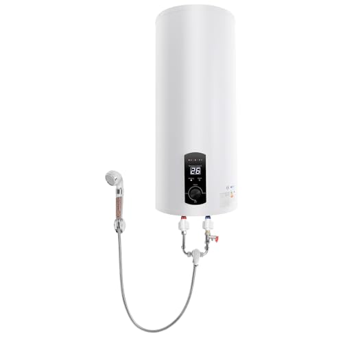 KEESUNG 2KW Elektro Warmwasserspeicher Boiler, Wandmontage-Wasserboiler WandhäNgend Durchlauferhitzer Warmwasserboiler Elektrospeicher Hängespeicher Weiß Elektroboile (100L)