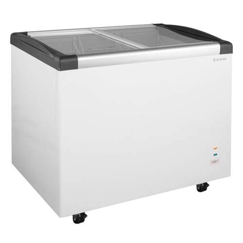 GastroHero Gefriertruhe ECO 350 I Tiefkühltruhe groß 273L I Kühltruhe abschließbar I Gefriergerät mit Glasschiebedeckel I -18°C bis -22°C