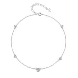 April Monatsstein Geburtsstein Fußklets für Frauen Sterling Silber Herz Stein Knöchel Geschenk Schmuck für Mama oder Freundin oder Freund