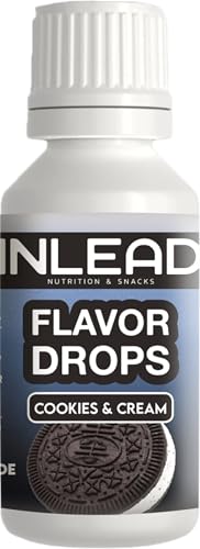 INLEAD - Flavor Drops | Zuckerfrei & Kalorienfrei | Aromatropfen für Speisen & Getränke | Vielseitig einsetzbar | Top Geschmack | Vegan - 30ml (Cookies & Cream - Keks)
