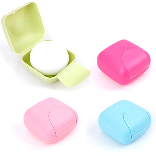 RETON 4 Stück Tragbare Candy Farbe Seife Container Fall Box Halter Veranstalter für Haus, Bad, Wandern, Reisen, Camping und andere Outdoor-Aktivitäte (4 Klein)