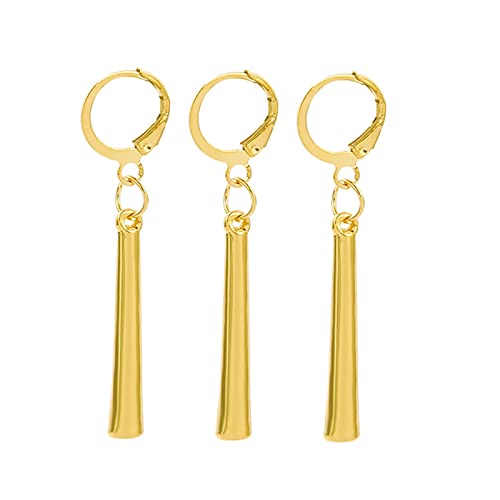 Zaky 3 Stück One P. Zoro Ohrringe Gold - Anime Cosplay Ohrclip Zubehör - Vertical Bar Dangle Ohrschmuck
