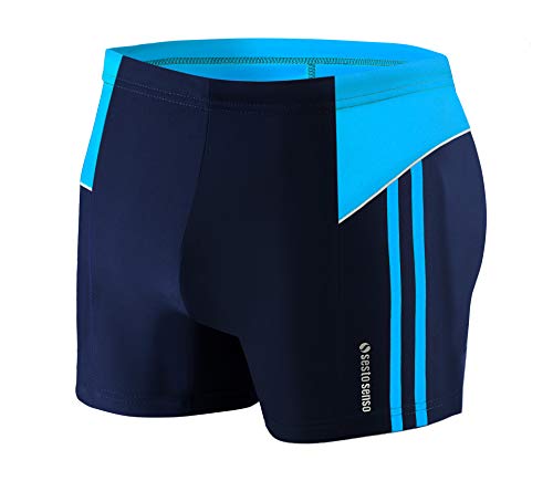 sesto senso Herren Badehose Eng Schwimmhose Enganliegende Bademode Swimming Shorts BD 384 4XL Blau