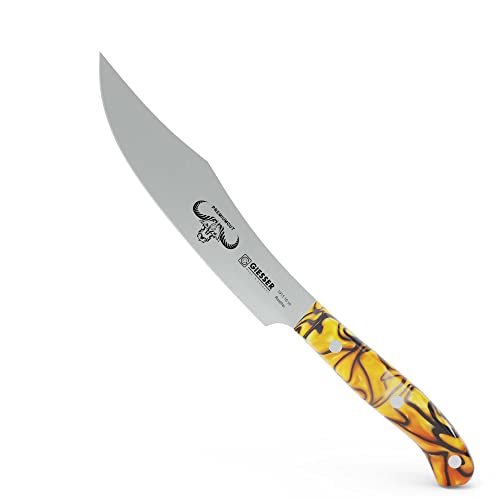 Giesser seit 1776 - Made in Germany - Zubereitungsmesser 16 cm Spicy Orange, PremiumCut Veggie No 1, Küchenmesser, Acryl, rot, rostfrei, deutsches Grillmesser scharf