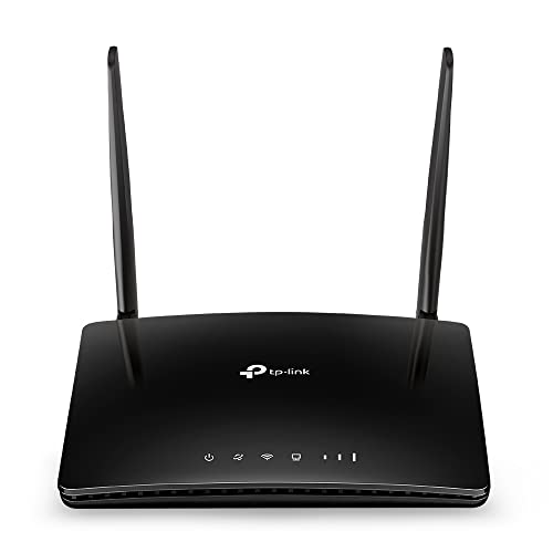 TP-Link TL-MR6400 LTE Router, 4G Router unterstützt SIM Karten, 4G Cat4 bis zu 150 Mbit/s, WLAN 2.4GHz N300, 4x 100 Mbps Ports, Plug and Play, bis zu 32 Geräte, Kindersicherung, Gast-Netzwerk, Schwarz