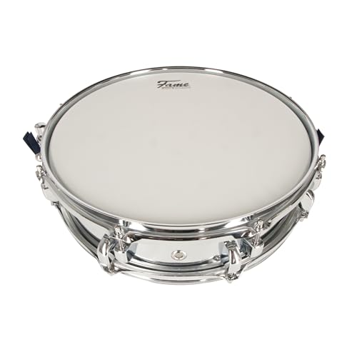 Fame FSSB-35 Piccolo Steel Snare Drum, 14x3.5 Zoll, Verchromt, Stahlkessel, Hohe Lautstärke, Durchsetzungsstarker Sound, Stabile Double-Lugs, Coated Drumhead