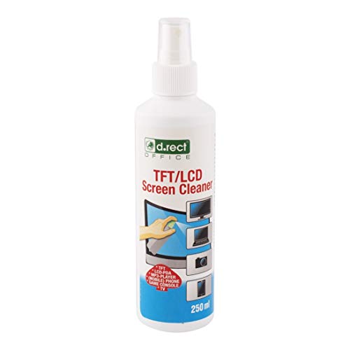 D.RECT Bildschirm-Reinigungsspray Displayreiniger für LED, QLED, UHD TV, Display, Tablet, Smartphone, Computer und Monitor 250ml