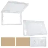 WYYFXY® 2 Stück Schalter Abdeckung 2 Fach Selbstklebend Steckdosen Abdeckung Typ 86 Lichtschalter Abdeckung Wasserdicht Steckdosenschutz für Badezimmer Küche Zuhause Draußen