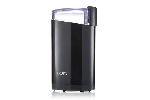 Krups F20342 Kaffeemühle und Gewürzmühle in Einem, Leistungsstarker Motor, Mahlgrad variabel, 75g Füllmenge, Schlagmesser aus Edelstahl, Sicherheitsdeckel, Anti-Rutsch-Füße, Schwarz