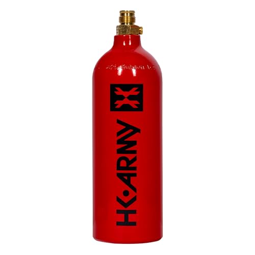 HK Army CO2-Tank aus Aluminium, 590 ml, Hochdruck-Druckluftsystem für Paintball- und Softairausrüstung, Rot