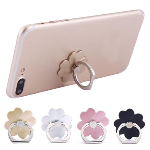 ZORVUJI 4 Stück Handy Ringhalter mit Ständer 360° Drehung Handy Ring Halterung Universelles Zubehör Kompatibel mit Smartphones Mobiltelefonen Handyhüllen Handy Blumen Fingerring Griffe