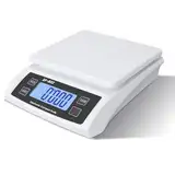 Waage küchenwaage groß Edelstahl Digitalwaage 30 kg mit LCD Display obstwaage mit zähl Tara Funktion lebensmittelwaage zum Kochen von Brot (Color : White)