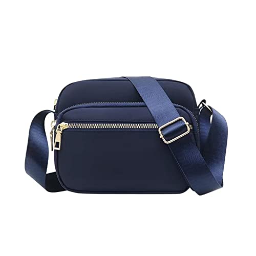 QWUVEDS Damen Klassische kleine Nylon Umhängetasche Handytasche Damen Leichte Messenger Sling Umhängetasche Busfahrer Taschen (Blue, One Size)