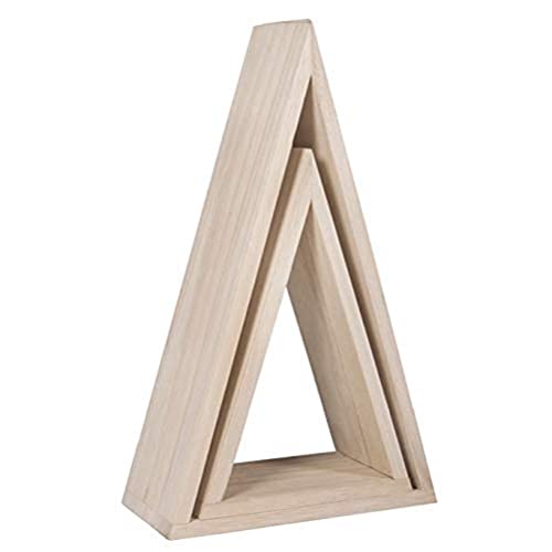 Rayher Rahmen, Dreieck, Holz, FSC zertifiziert, 2er Set, 12x6,5x18 cm + 15x7x25 cm, Holzrahmen, 62786000