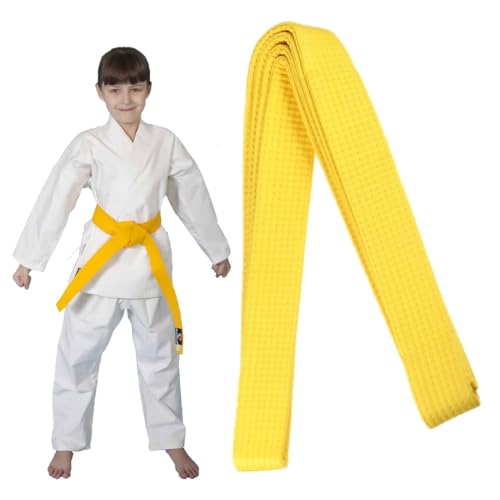 XPEX 260cm Judo gürtel Judo Karate Gürtel Belt Kampfkunst Karate Judo Baumwolle Taekwondo Belts Professioneller Karate Aikido Belt für Kinder Erwachsene Kampfsportgürtel（Gelb） (Gelb)