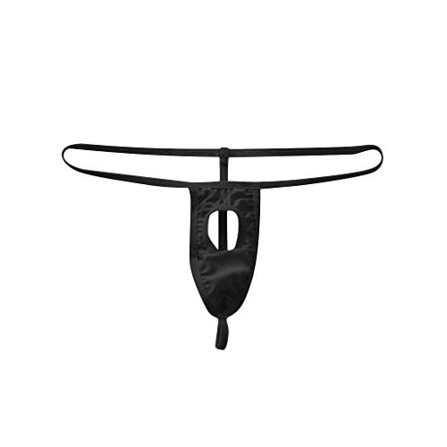 Sexy Body Schwarz Stretch Unterwäsche Thong sexy Briefs Unterhose Herren Bulge Bikini Geschenk Dessous (Black, L)