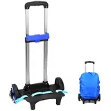 QWORK® Rucksack Trolley, 6 Räder Trolley für Schultaschen, Klappbarer Trolley, Aluminiumlegierung Trolley für Rucksack