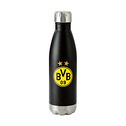 Borussia Dortmund BVB-Isolierflasche 0,5L, Edelstahl, spülmaschinenfest, Schwarz/Gelb