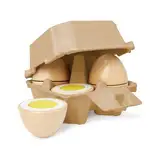 4 teilbare Holz Eier in Verpackung, Holzspielzeug, (Kletteier, 9-TLG., Spiel-Set), aus Holz zum Öffnen mit Klettverbindung