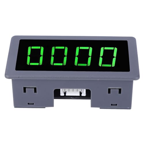 DC 8-24V 40mA 10-9999RPM 4 Digitaler LED-Drehzahlmesser Drehzahlmesser + Hall-Näherungsschalter-Sensor NPN Grün für Drehzahlmessung(Grün)