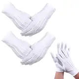 2 Paar Nylon Baumwolle Handschuhe, Mokinghandschuhe, Weiße Etikettenhandschuhe, Schweißfeste Nylonhandschuhe, Anzughandschuhe, Parade Kostüm Handschuhe, Für Abendgarderobe, Schmuckinspektion, Cosplay