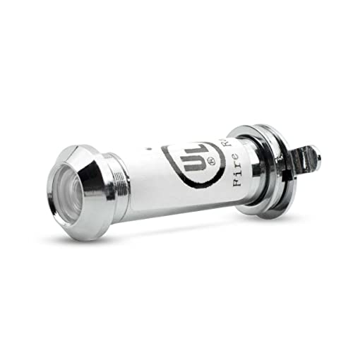 Bwintech 1 Stück UL-gelisteter feuerfester Türspion, massives Messing 180 Grad, 12 mm Durchmesser, 35–60 mm Länge, poliertes Chrom-Finish, mit Viewer-Abdeckung