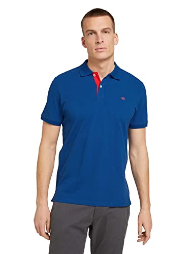 TOM TAILOR Herren Basic Piqué Poloshirt, 11132 - Advanced Blue, XL