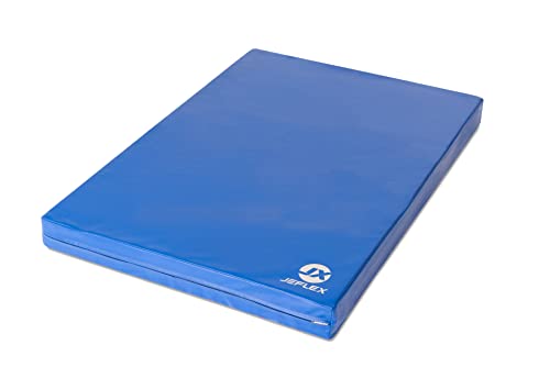 Jeflex - blaue Weichbodenmatte & Turnmatte 100 x 70 x 8 cm MADE IN GERMANY/KInder Gymnastikmatte/platzsparende Fitnessmatte & Yogamatte/dicke Sportmatte für Kinderzimmer