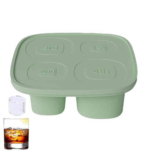 Bollisate Zylindereisschalenschale, Eisschale für Tasse,Easy Release -Eisschalen - 4-Cavity hohl Silikonform mit Deckel, Küchengadget, der Behälter für Tasse 30oz-40oz herstellt