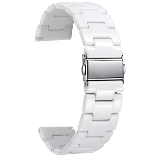 BINLUN Harz Uhrenarmband für Damen Herren 12mm 14mm 16mm 18mm 20mm 22mm,Ersatz Uhrenarmbänder Faltschließe Schnellverschluss für Smartwatch,14 Farben Licht Mode Hautfreundliche Armband in 3 Schnallen