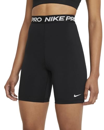 Nike Damen W Np 365 7in Hi Rise Shorts, Black/White, XS EU