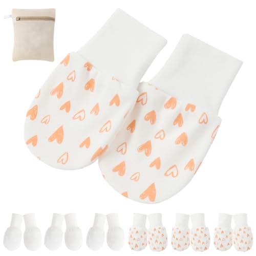 6 Paare Fäustlinge Baby Babyhandschuhe Mädchen aus Baumwolle als Neugeborenen Handschuhe, No Scratch Fäustlinge Handschuhe Babymädchen Keine Kratzhandschuhe für 0-6 Monate