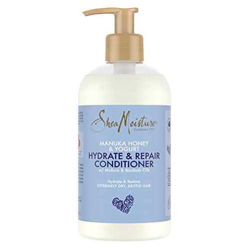 SHEA MOISTURE Moisture Manuka Honey & Joghurt Hydrate & Repair Conditioner mit Mafura und Baobab-Ölen zur Hydratisierung und Wiederherstellung von extrem trockenem, sprödem Haar 384 ml