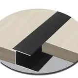 KXAOXGRC Bodenübergangsleiste, Bodenspalt-Abdeckleiste, Holz-Fliesen-Übergangsleiste, T-Form-Kantenleiste, Laminat-Bodenbelag-Verbindungsleiste, Schwellenleiste, hoch 1/2 Zoll(Black,W20mmxH15mm)